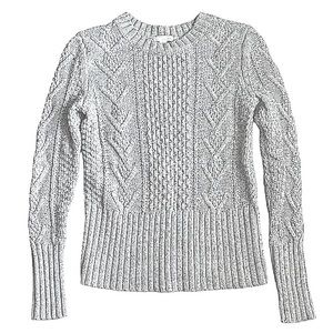 Gap Light Gray Knitted Crew Neck Wool Sweater